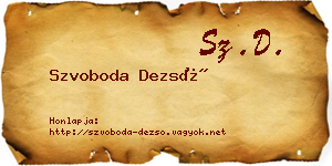 Szvoboda Dezső névjegykártya